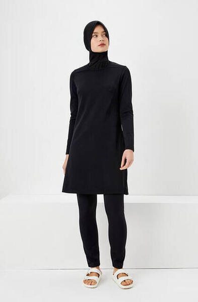 Haşema H-6028 Berrak Siyah Tesettür Mayo