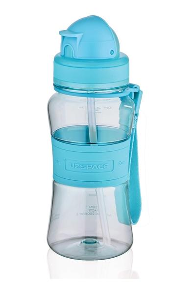 Bayev Yeşil Pipetli Tritan Çocuk Bpa Içermez Şeffaf Su Matarası 350 ml