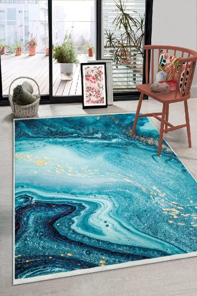 Birkilim Yıkanabilir Dekoratif Halı İpeksi Kaymaz Taban | MLN-IP-HS-341