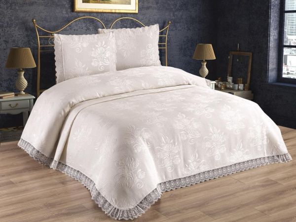 Dowry Land Hyacinth Double Bedspread Cream