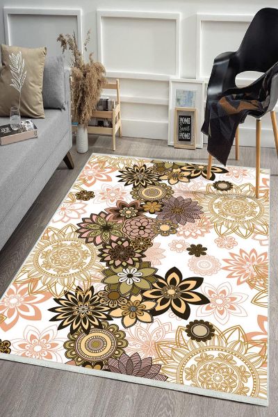 Birkilim Yıkanabilir Dekoratif Halı İpeksi Kaymaz Taban | MLN-IP-HS-373