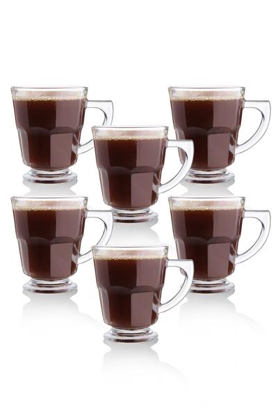 6 Stück Luxusglas Große Becher-Latte Tassen