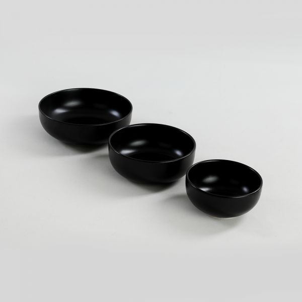 Matte Black Nordic/Kera/Cloud Salad/Cookie Set 3 Pcs | ceramics