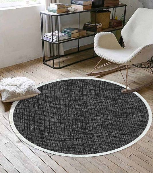 Birkilim Yuvarlak Yıkanabilir Dekoratif Halı İpeksi Kaymaz Taban | MLN-IP-YU-HY-1235