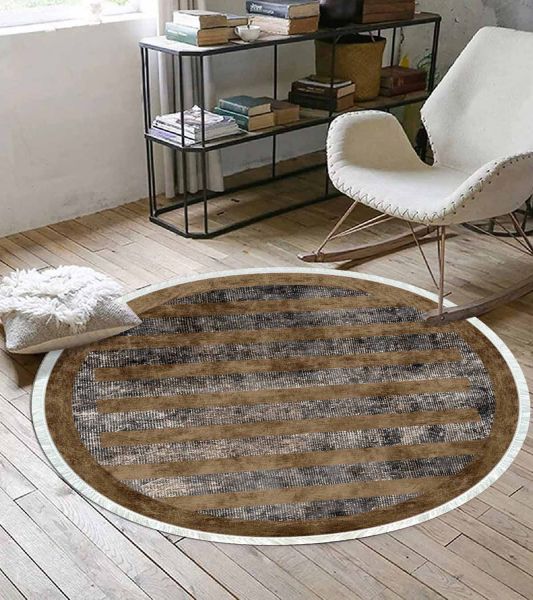 Birkilim Yuvarlak Yıkanabilir Dekoratif Halı İpeksi Kaymaz Taban | MLN-IP-YU-SD-248