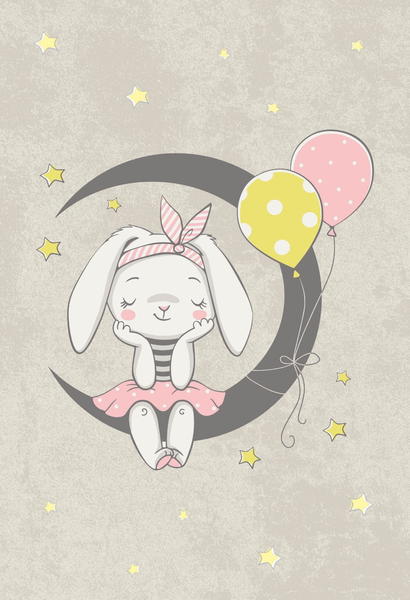 Bayev Çocuk Odası İçin Desenli Halı Hilal Ay - 100x160 cm