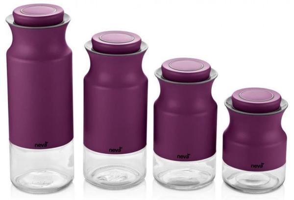 Neva Sweet Vakumlu Saklama Kabı Seti Mor 4 Adet