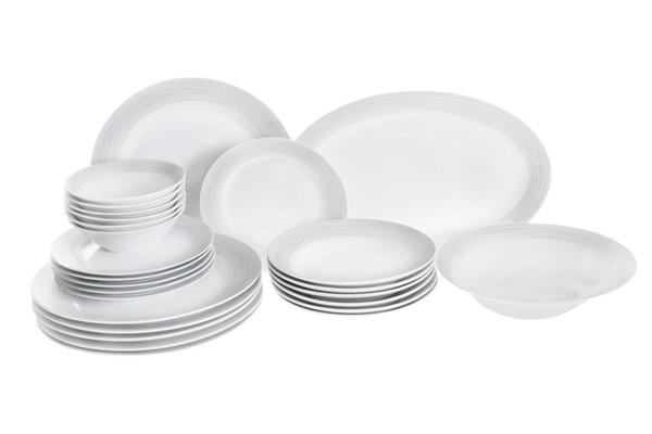 Almina Canan 26 Parça Porselen Yemek Takımı Yuvarlak | 6 Kişilik