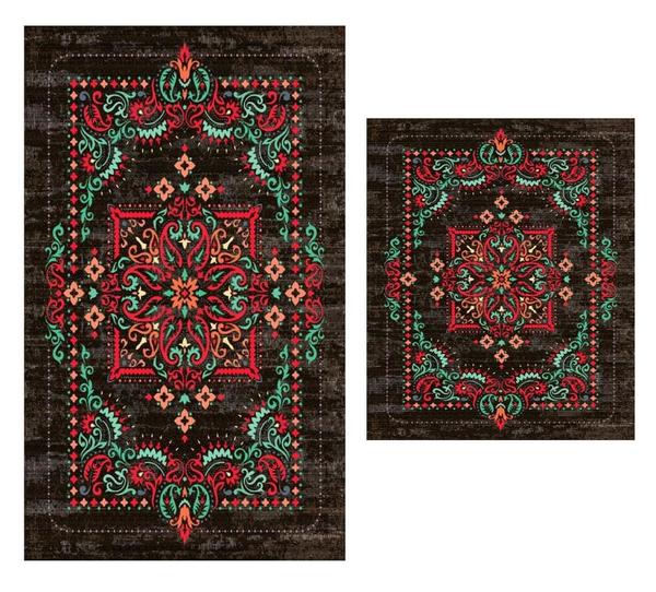 Bayev Geleneksel Motif 2`li Banyo Paspas Seti Klozet Takımı 1910 01