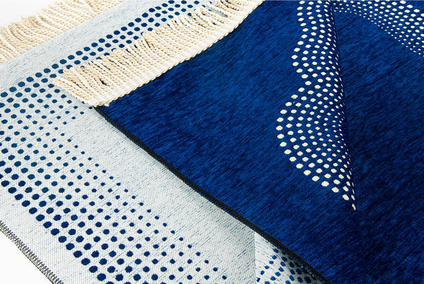 Mihrap Desenli Düz Şönil Seccade Lacivert