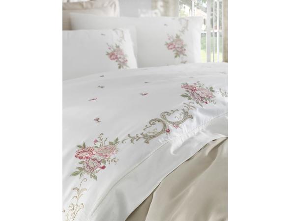 Dantela Rosenna Nakışlı Pamuk Saten Nevresim Takımı | Dantela