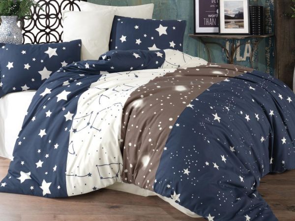 Çeyiz Diyarı Yıldız Çift Kişilik Nevresim Seti Bej