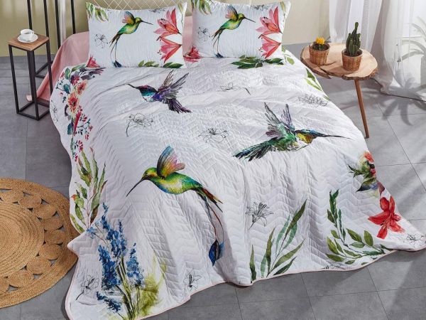 Couvre-lit double matelassé Dowry Bella Blanc