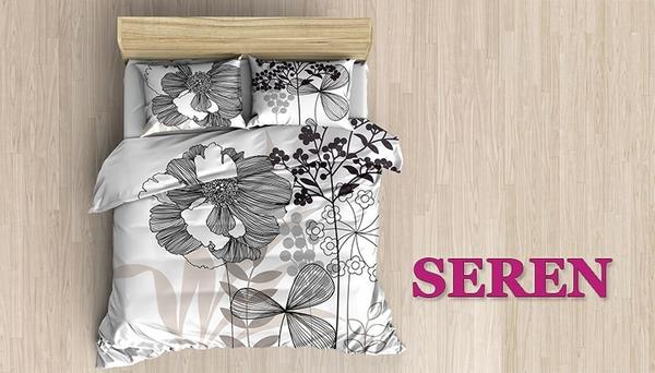 Kazel Ranforce Nevresim Takımı Çift Kişilik Seren 4 Parça | Seren