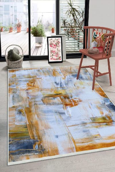 Birkilim Yıkanabilir Dekoratif Halı İpeksi Kaymaz Taban | MLN-IP-HS-348