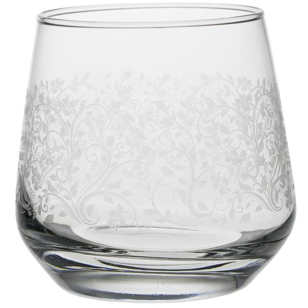 LAV 3 Parça Sarmaşık Desenli Tombul Su Bardağı Seti | 345ml