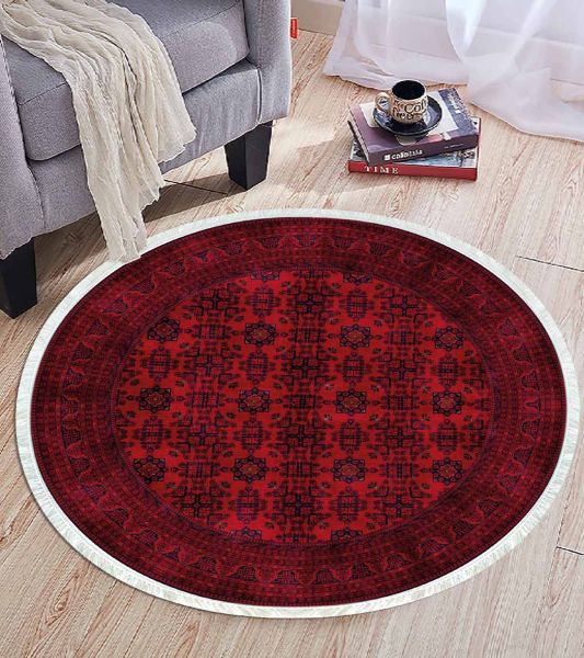 Birkilim Yuvarlak Yıkanabilir Dekoratif Halı İpeksi Kaymaz Taban | MLN-IP-YU-HT-651