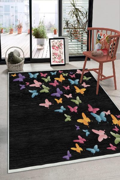 Birkilim Yıkanabilir Dekoratif Halı İpeksi Kaymaz Taban | MLN-IP-HS-329