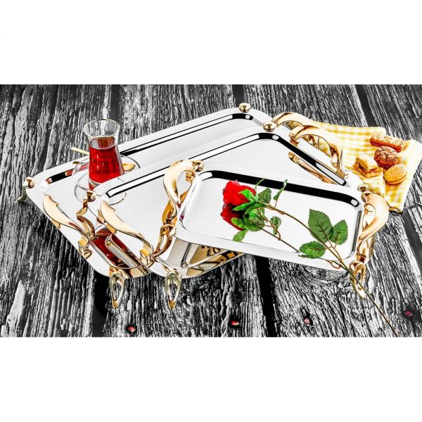 Oz Leben | Ecrin Gold Leg Medium Teetablett