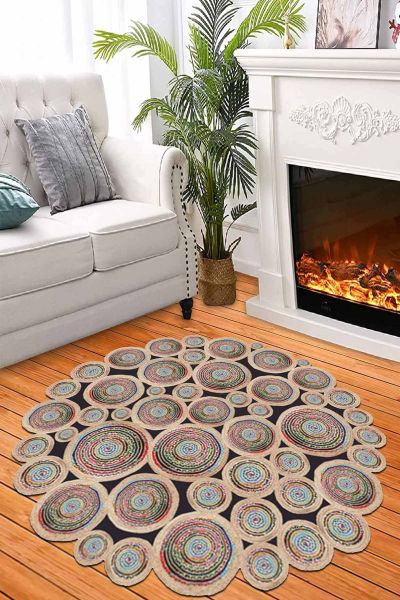 Birkilim Yuvarlak Yıkanabilir Dekoratif Halı İpeksi Kaymaz Taban | MLN-IP-HT-1605