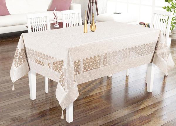 Tuana Kdk Lux Intermediate Laced Rectangular Tablecloth Cream