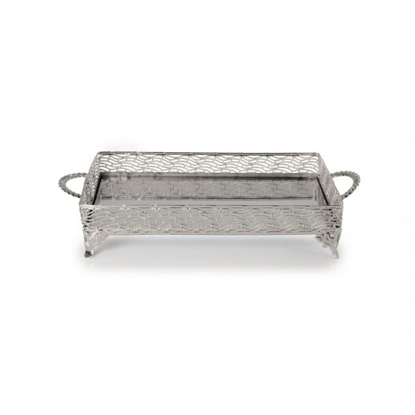 İpek Züccaciye | Gümüş Aynalı Ayaklı Tepsi