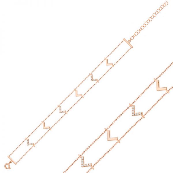 Gümüş V Bayan Bileklik