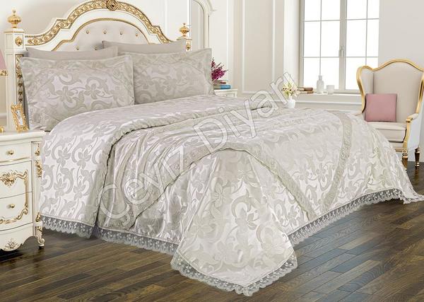 Fransız Güpürlü Çeyizlik Pike Takımı Yağmur Krem