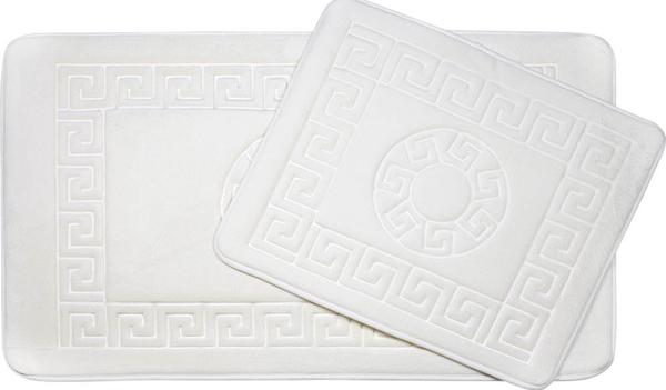 Vintage Premium Banyo Paspas Seti 2 Parça Beyaz