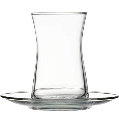 Pasabahce Teeglas Set mit Glasteller 12 Teilig