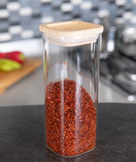 Acar | Bambu Kapaklı Uzun Cam Kavanoz 0,42 Lt