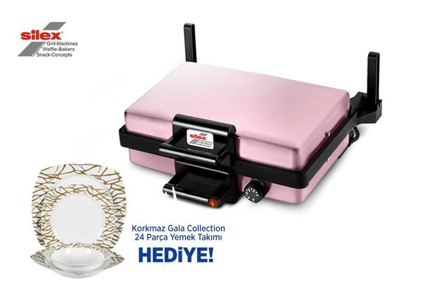 Silex Tost / Lahmacun / Izgara Makinesi | Pembe | Korkmaz Çay Seti Hediyeli !