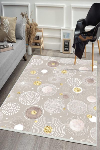 Birkilim Yıkanabilir Dekoratif Halı İpeksi Kaymaz Taban | MLN-IP-HS-405