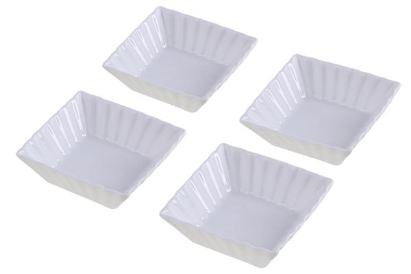  Almina 4 Parça Servis Kase Seti Tırtırlı | Beyaz | AL-8068