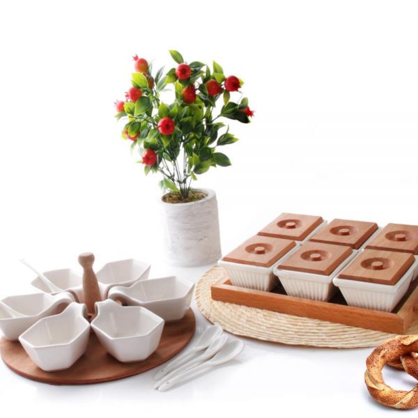 Alper Home Seramik Kahvaltılık ve Sosluk Seti