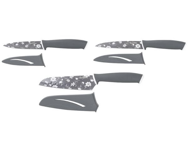 024-06-3LÜ FÜME ÇİÇEK DESENLİ KILIFLI BIÇAK SETİ