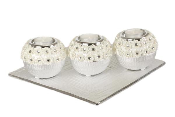 Almina Flowy 3'lü Dekorasyon Mumluk