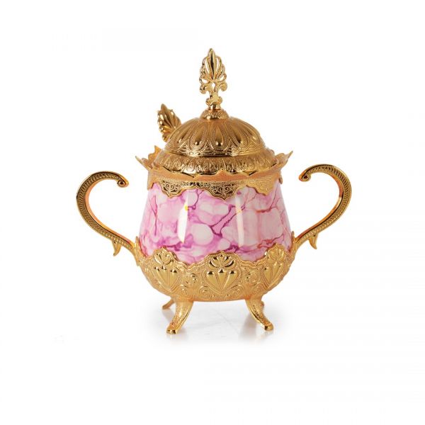 13-004-K-PMB-18 شاحن دائري بورسلين وردي منقوش | حرير BSM070