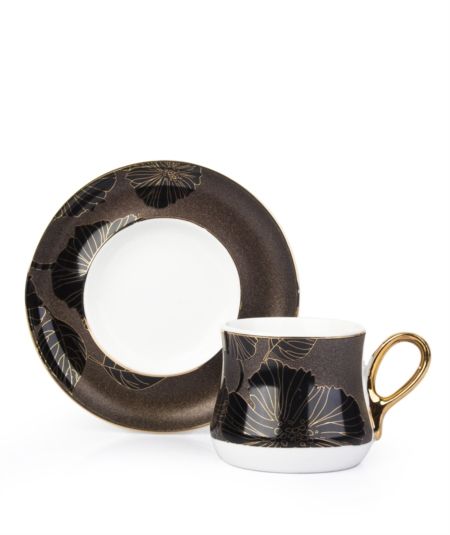 Acar | Ensemble de tasses à café en porcelaine à motifs pour 6 personnes