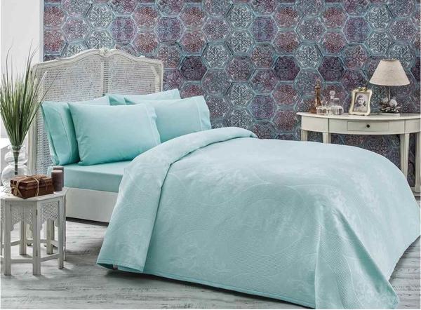 Taç Jakar Pike Takımı Rosabella Çift Kişilik Turkuaz