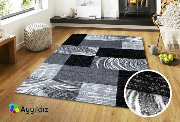 Ayyıldız Parma Halı 100% PP Heatset 12mm 1900gr | Siyah | 9220Black