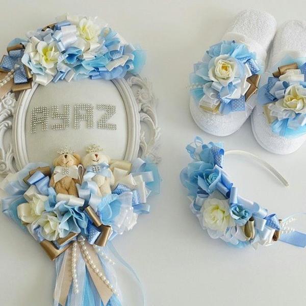 Özel Tasarım Oymalı Bebek Kapı Süsü Seti