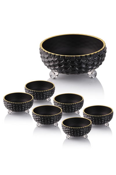 Kristal Glass 7-teiliges vergoldetes Service- und Präsentationsset