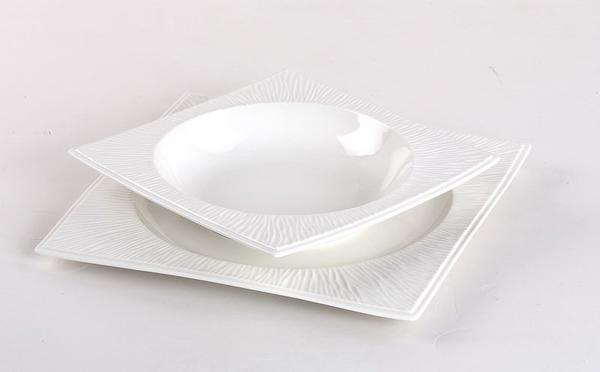 Schäfer 12 Parça Porselen Yemek Takımı Kare | Beyaz | 6 Kişilik | 30899