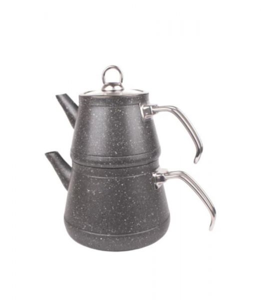 Asaf | Fatih Home Bakalit Kulplu Granit Siyah Çaydanlık