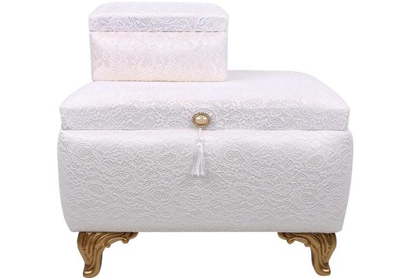 Dekonaz 2'li Çeyiz Sandığı | Dt-310-Cream