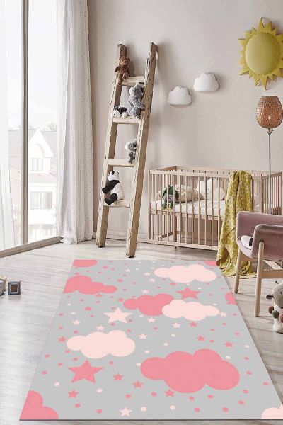 Birkilim Yıkanabilir İpeksi Kaymaz Taban Çocuk Odası Halısı | MLN-IP-HT-560