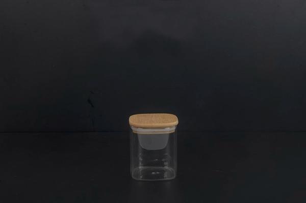 Bayev Bambu Kapak 450 ML Kare Kavanoz -400901-