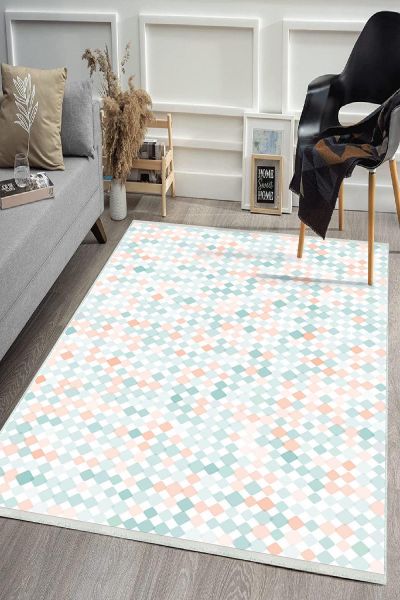 Birkilim Yıkanabilir Dekoratif Halı İpeksi Kaymaz Taban | MLN-IP-HS-395