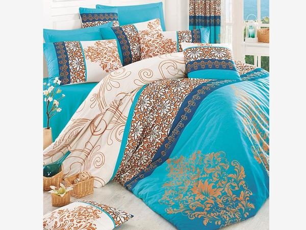 Katre %100 Pamuk Çift Kişilik Nevresim Takımı Mavi | Best Class